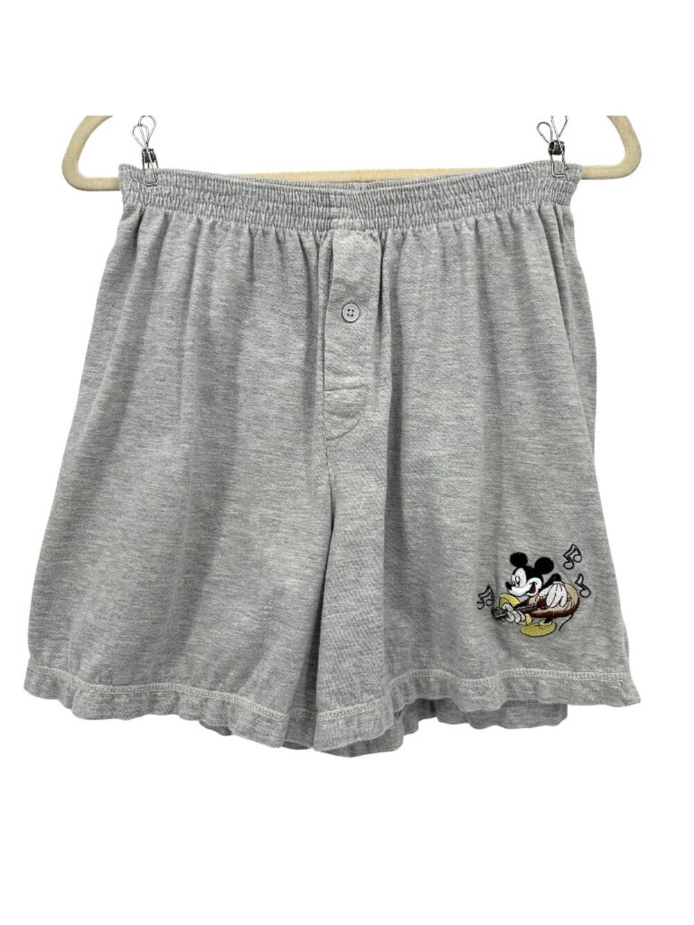 Vintage Mickey Unlimited Disney Mens Medium Shorts Mickey Mouse Guitar Gray